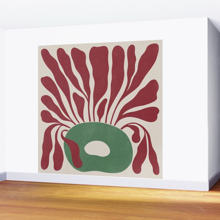 Modern Square Plant #2 Wall Mural Gallery Image 2