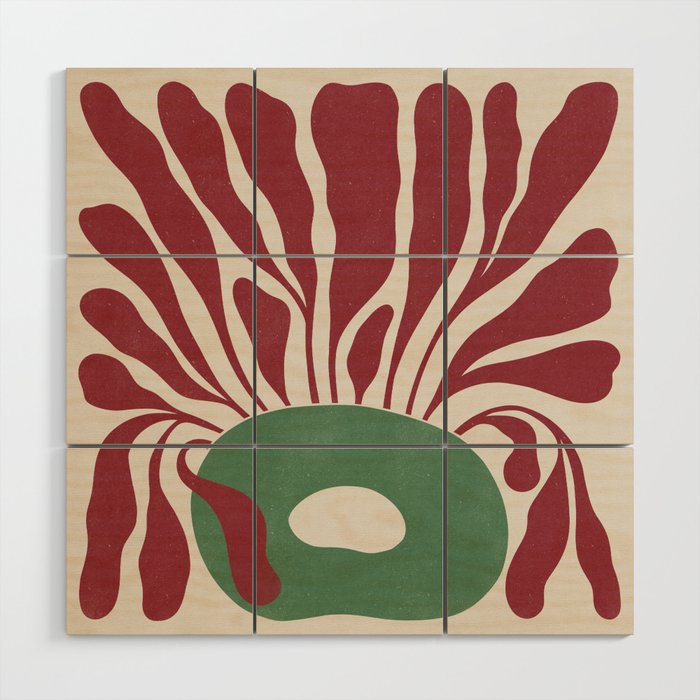 Modern Square Plant #2 Wood Wall Art Gallery Image 1