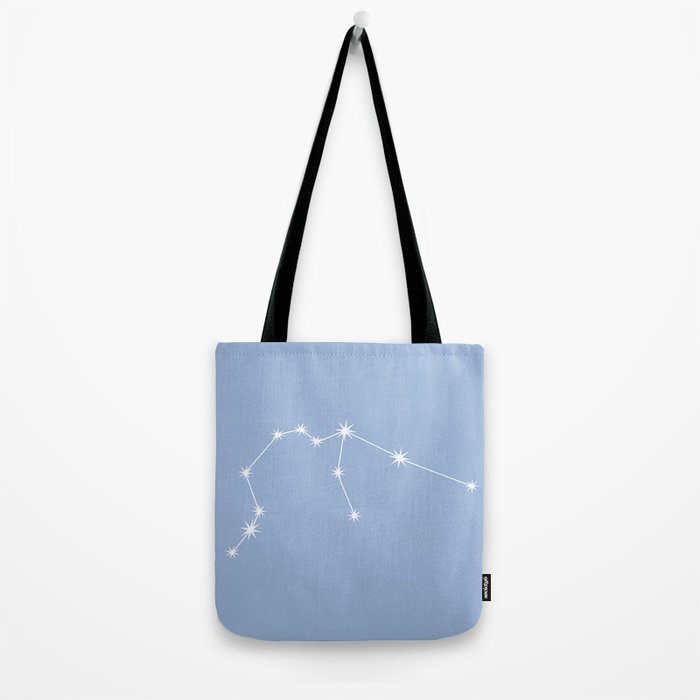 Aquarius Zodiac Star Constellation Line Art Sky Blue Tote Bag Gallery Image 2