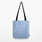 Aquarius Zodiac Star Constellation Line Art Sky Blue Tote Bag Gallery Image 2