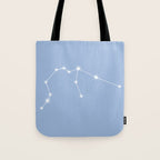 Aquarius Zodiac Star Constellation Line Art Sky Blue Tote Bag Gallery Image 1