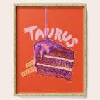 Taurus Birthday Cake in Burnt Orange Serving Tray Gallery Image 1