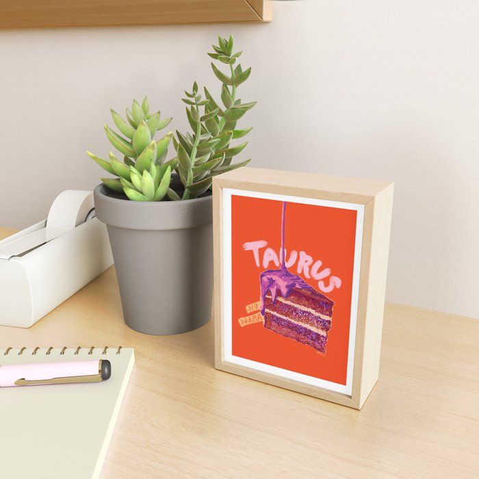 Taurus Birthday Cake in Burnt Orange Mini Art Print Gallery Image 2