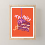 Taurus Birthday Cake in Burnt Orange Mini Art Print Gallery Image 1