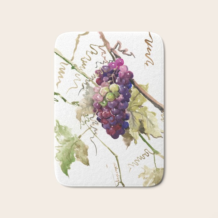 Grapes, California Vineyard Wine Lover design Bath Mat Gallery Image 1