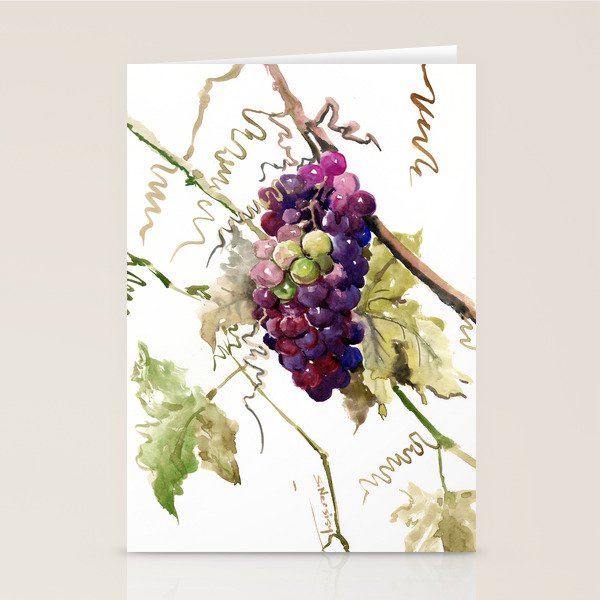 Grapes, California Vineyard Wine Lover design Stationery Card Gallery Image 2