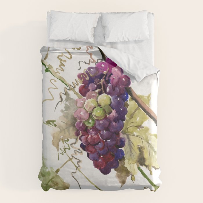 Grapes, California Vineyard Wine Lover design Duvet Cover