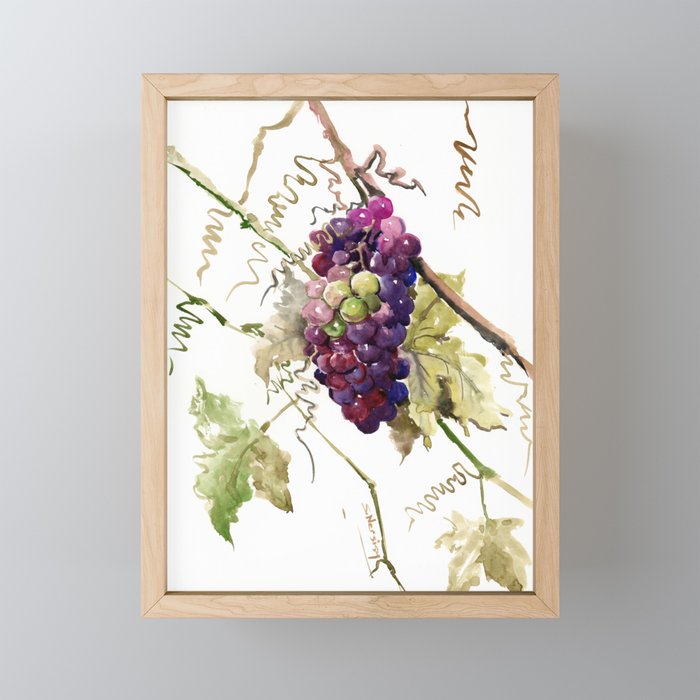 Grapes, California Vineyard Wine Lover design Mini Art Print Gallery Image 1