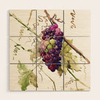 Grapes, California Vineyard Wine Lover design Wood Wall Art Gallery Image 1