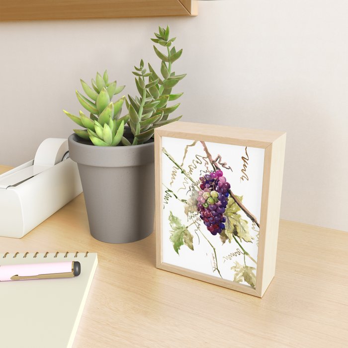 Grapes, California Vineyard Wine Lover design Mini Art Print Gallery Image 2