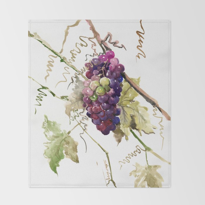 Grapes, California Vineyard Wine Lover design Throw Blanket Gallery Image 2