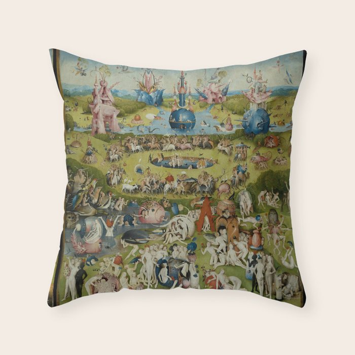 The Garden of Earthly Delights - Hieronymus Bosch Throw Pillow Gallery Image 1