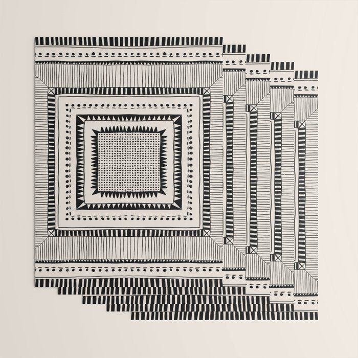 Black & White Symmetrical Pattern #2 Wrapping Paper Gallery Image 3