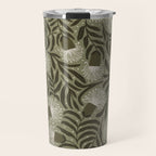 Whimsical Florals / Cream & Green Travel Mug Gallery Image 1