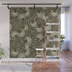 Whimsical Florals / Cream & Green Wall Mural Gallery Image 1