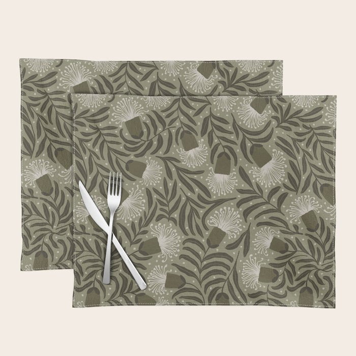 Whimsical Florals / Cream & Green Placemat Gallery Image 1