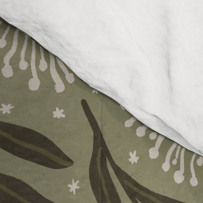 Whimsical Florals / Cream & Green Comforter Gallery Image 4