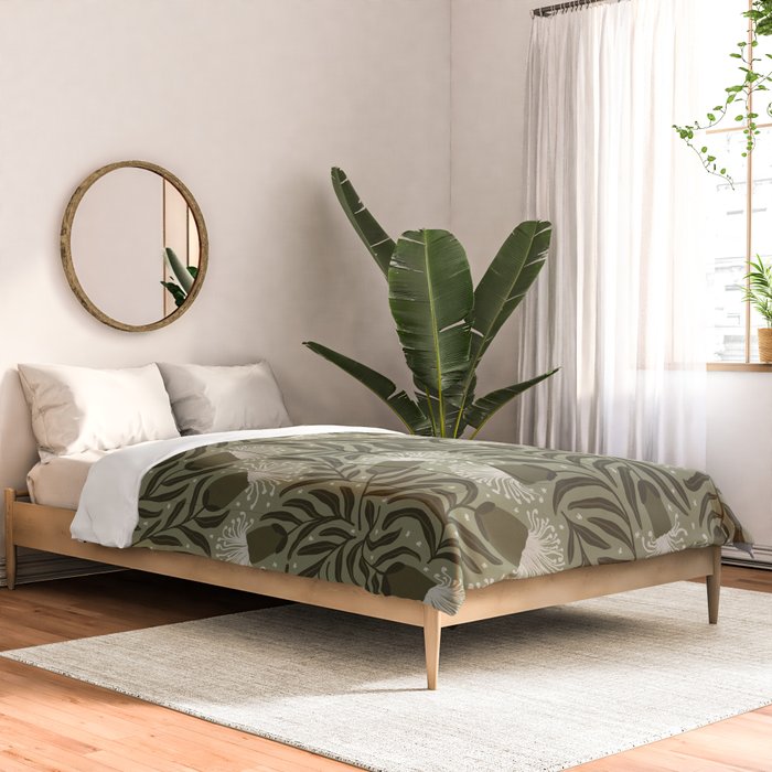 Whimsical Florals / Cream & Green Comforter Gallery Image 2