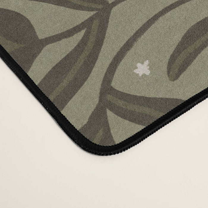 Whimsical Florals / Cream & Green Desk Mat Gallery Image 4