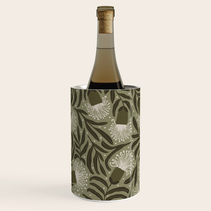 Whimsical Florals / Cream & Green Wine Chiller Gallery Image 1