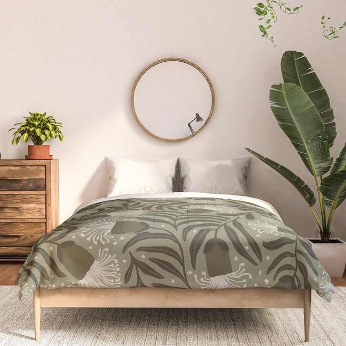 Whimsical Florals / Cream & Green Comforter Gallery Image 3