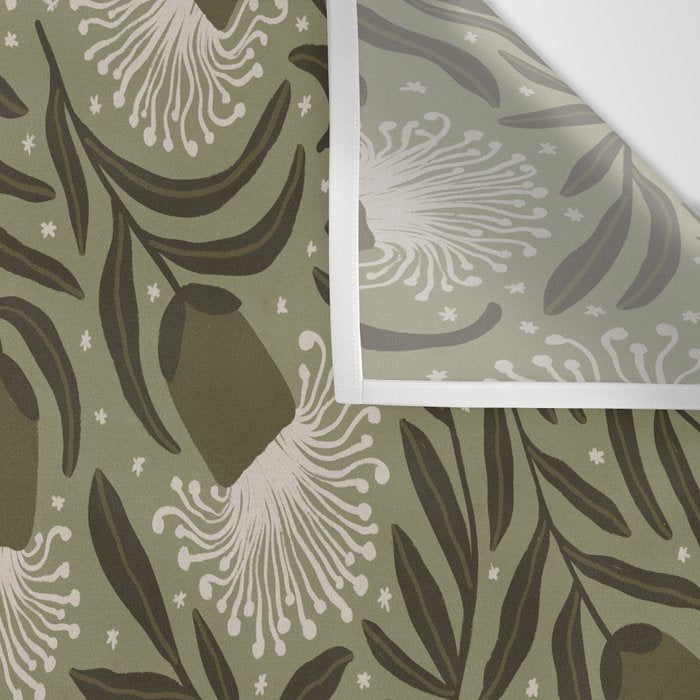 Whimsical Florals / Cream & Green Wall Tapestry Gallery Image 3