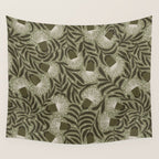 Whimsical Florals / Cream & Green Wall Tapestry Gallery Image 4