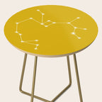 Sagittarius Zodiac Star Constellation Line Art Golden Yellow Side Table Gallery Image 2