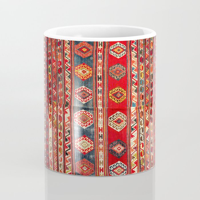 West Anatolian  Antique Turkish Kilim Print Coffee Mug Gallery Image 4
