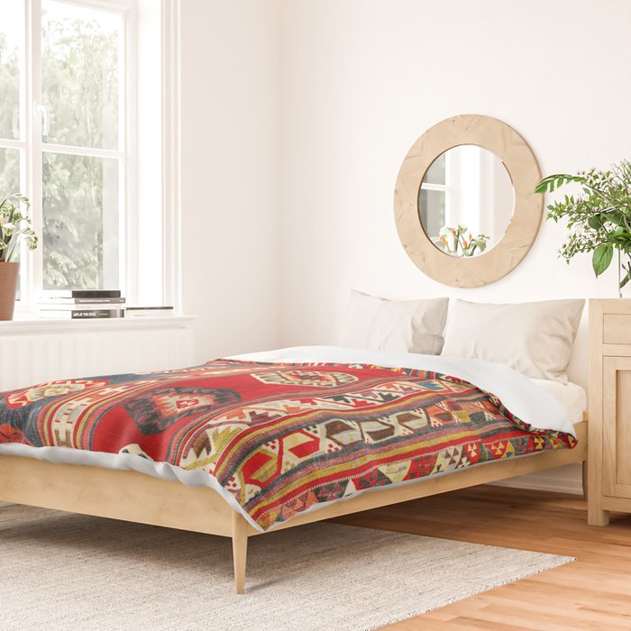West Anatolian  Antique Turkish Kilim Print Duvet Cover Gallery Image 2