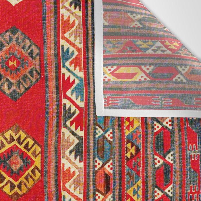 West Anatolian  Antique Turkish Kilim Print Wall Tapestry Gallery Image 3