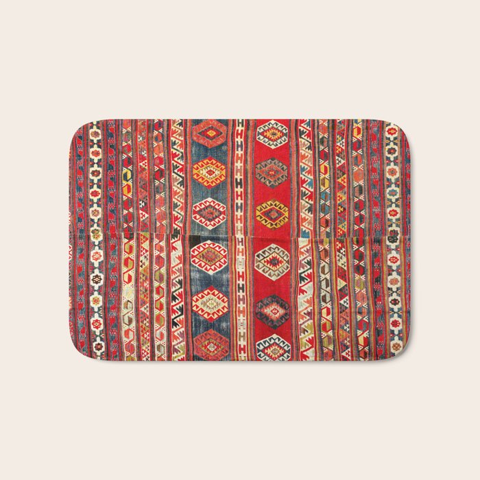 West Anatolian  Antique Turkish Kilim Print Bath Mat Gallery Image 1