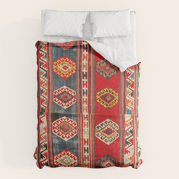 West Anatolian  Antique Turkish Kilim Print Duvet Cover Gallery Image 1
