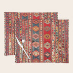 West Anatolian  Antique Turkish Kilim Print Placemat Gallery Image 1