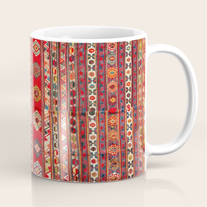 West Anatolian  Antique Turkish Kilim Print Coffee Mug Gallery Image 1