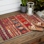 West Anatolian  Antique Turkish Kilim Print Outdoor Rug Gallery Image 2