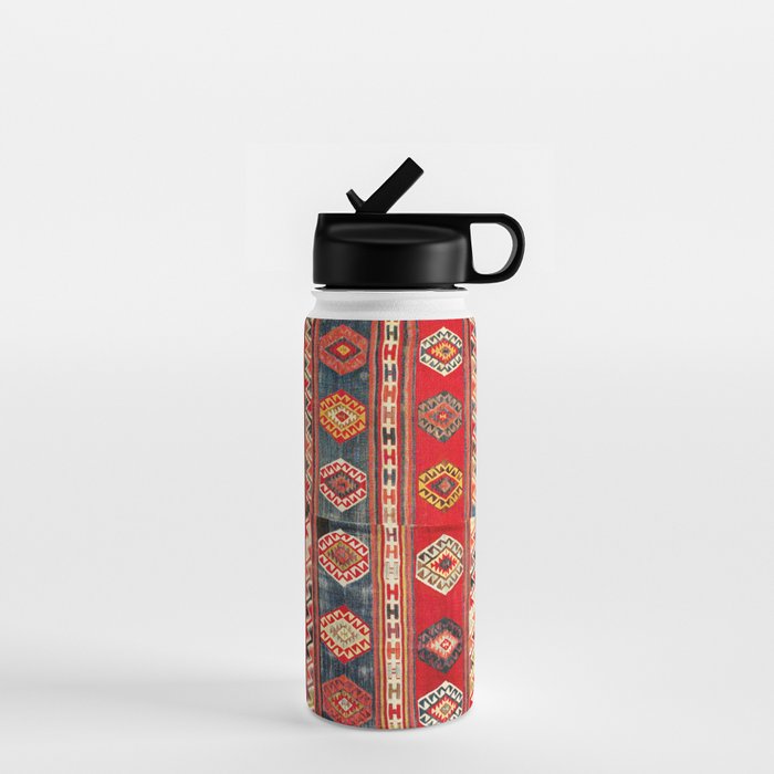 West Anatolian  Antique Turkish Kilim Print Water Bottle Gallery Image 1
