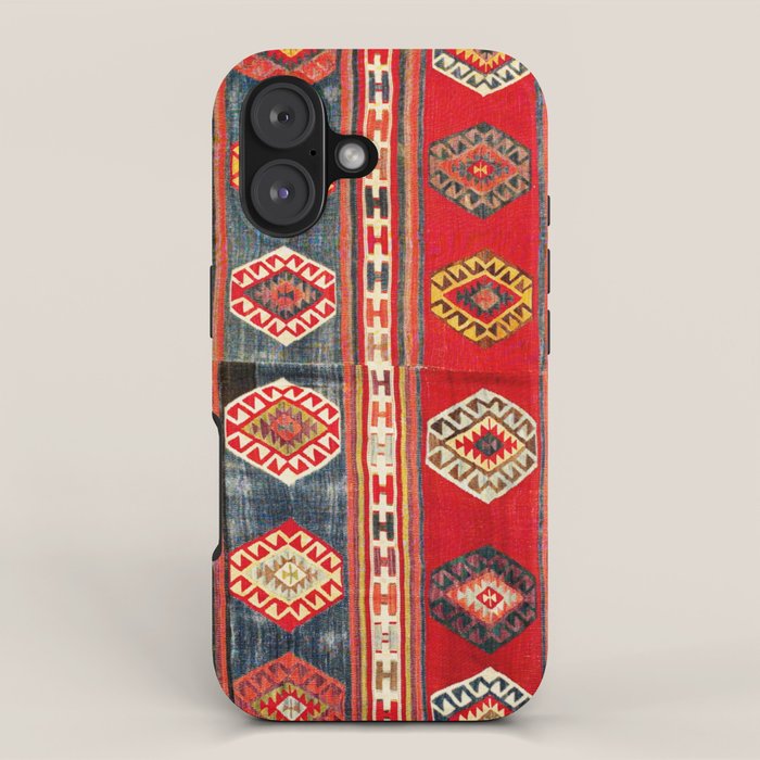 West Anatolian  Antique Turkish Kilim Print iPhone Case Gallery Image 1