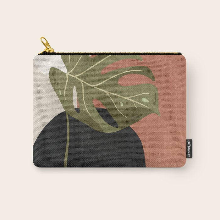 Tropical Leaf- Abstract Art 7 Carry All Pouch Gallery Image 1