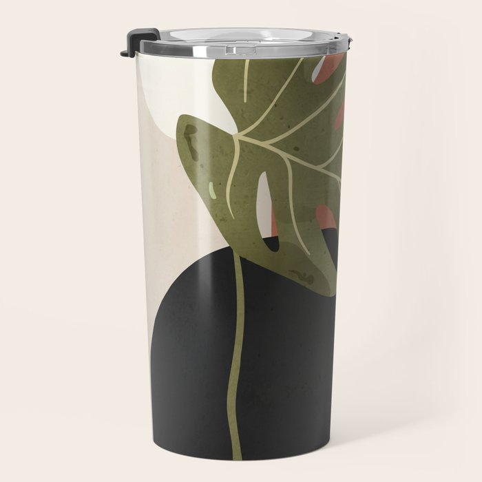 Tropical Leaf- Abstract Art 7 Travel Mug Gallery Image 3