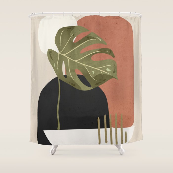 Tropical Leaf- Abstract Art 7 Shower Curtain Gallery Image 1