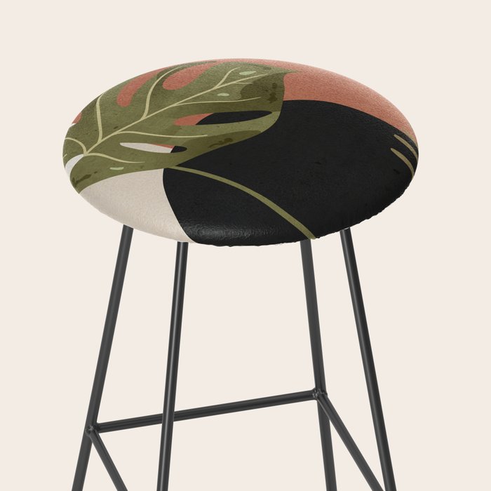 Tropical Leaf- Abstract Art 7 Stool Gallery Image 2