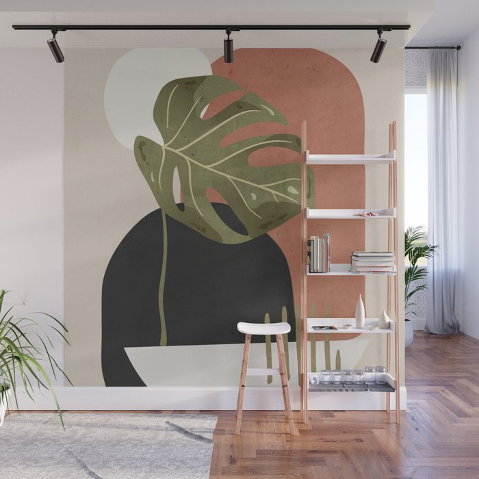 Tropical Leaf- Abstract Art 7 Wall Mural Gallery Image 1