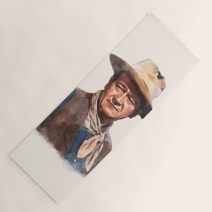 John Wayne - The Duke - Watercolor Yoga Mat Gallery Image 1