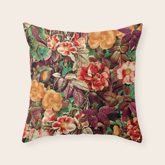 Vintage Exotic Forest Throw Pillow Gallery Image 6
