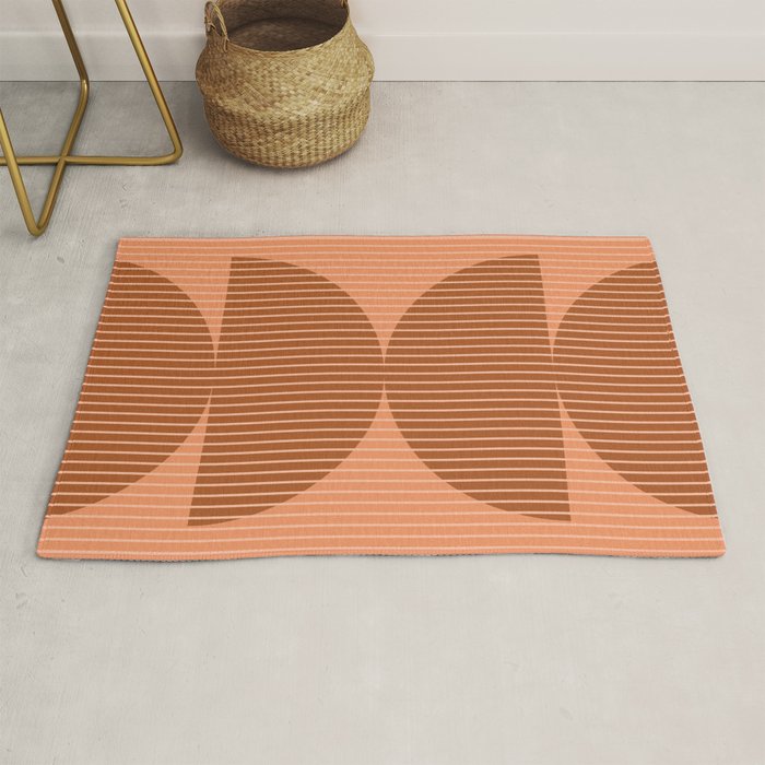 Abstraction Shapes 17 in Terracotta Shades (Moon Phase Abstract)  Rug Gallery Image 1