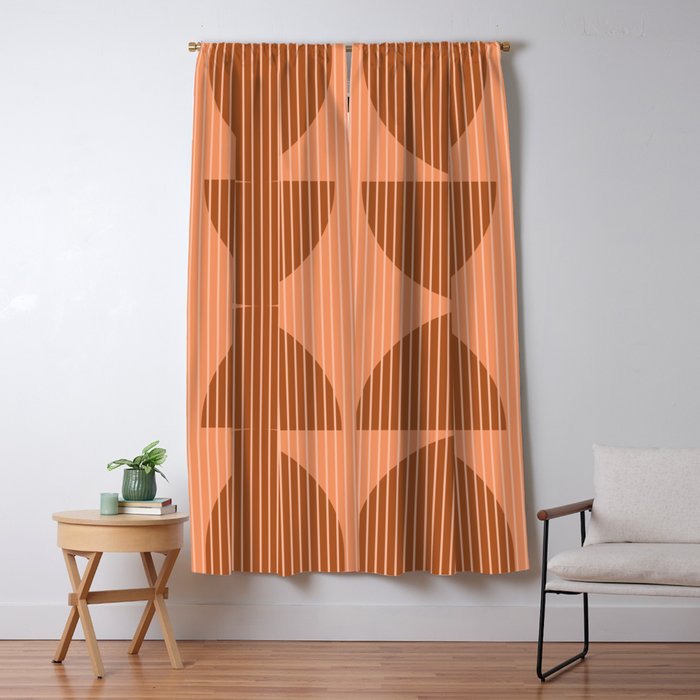 Abstraction Shapes 17 in Terracotta Shades (Moon Phase Abstract)  Window Curtain Gallery Image 5