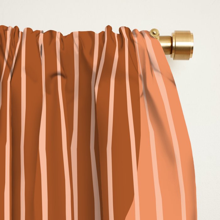Abstraction Shapes 17 in Terracotta Shades (Moon Phase Abstract)  Window Curtain Gallery Image 2