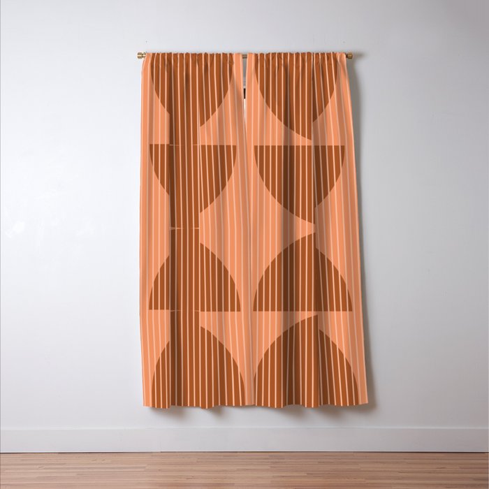 Abstraction Shapes 17 in Terracotta Shades (Moon Phase Abstract)  Window Curtain Gallery Image 3