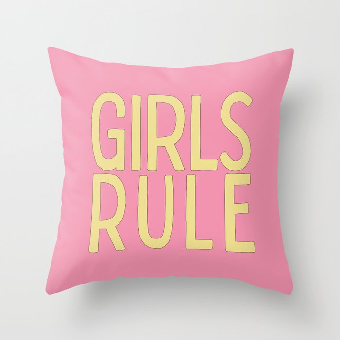 Girls Rule Throw Pillow Gallery Image 1